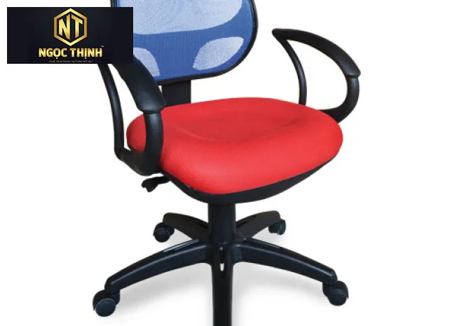 Ghế lưới nhân viên có khung và chân tay tựa nhựa, đệm ghế bọc vải lưới xốp GL101